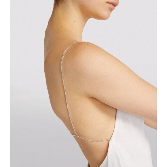 GAUGE81 Hira Mini Backless Dress in Ivory Small New Crystal Straps - Picture 10 of 15
